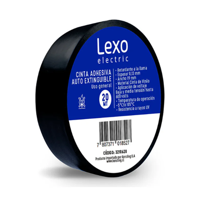 Cinta Plástica 20 m Lexo Negra