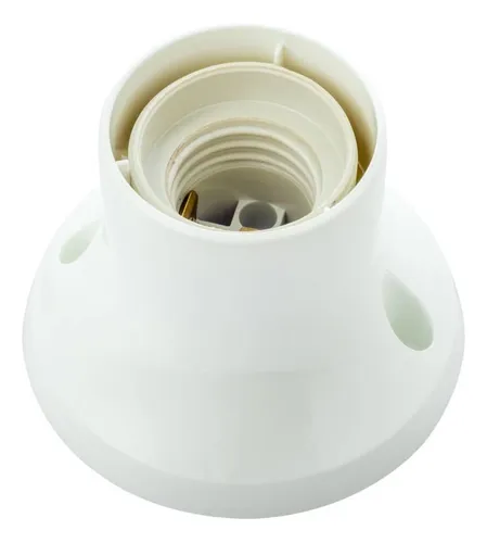 Base Recta Plástica E27 Blanca Cast. 55