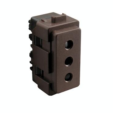 MODULO GENESIS ENCHUFE 10A 2P+T CAFE CON ALVEOLOS