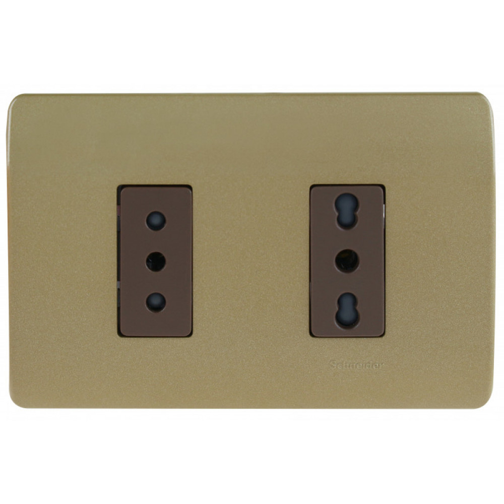 GENESIS EMBUTIDO ENCHUFE DOBLE 10A DORADO
