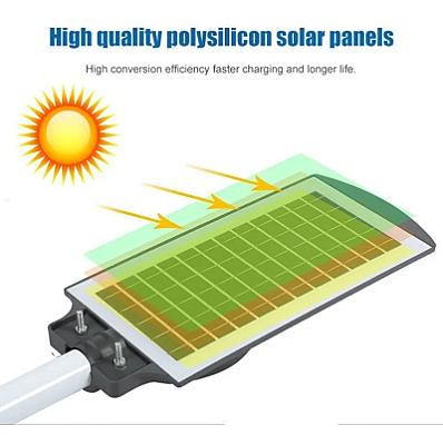 Luminaria Solar Peatonal LED 100W con Sensor con Soporte 750 lm IP65 - Imagen 4