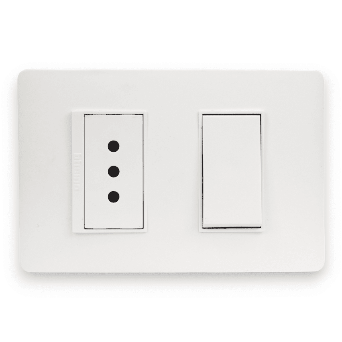 Toma de Luz Interruptor 9/12 + Enchufe 10A Blanco PU1214