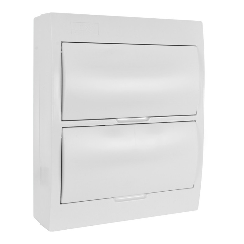 Tablero Plástico Sobrepuesto 24 Circuitos con Tapa Blanca