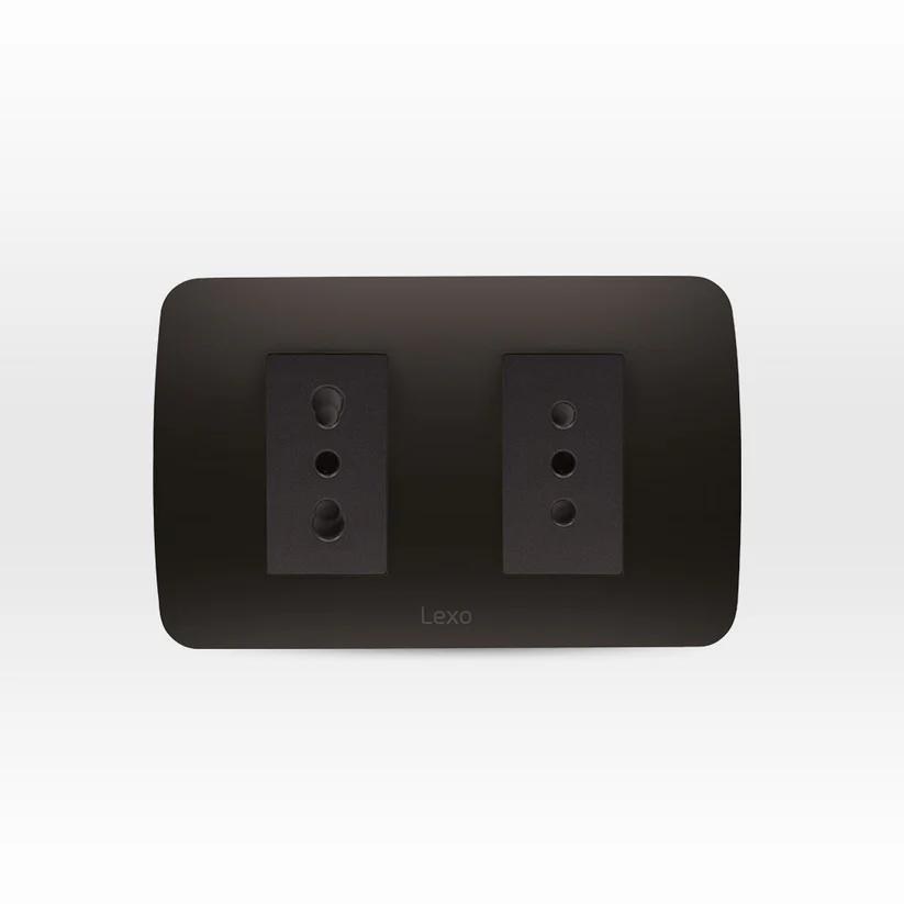 Enchufe Doble 10/16A Grafito Embutido NEV